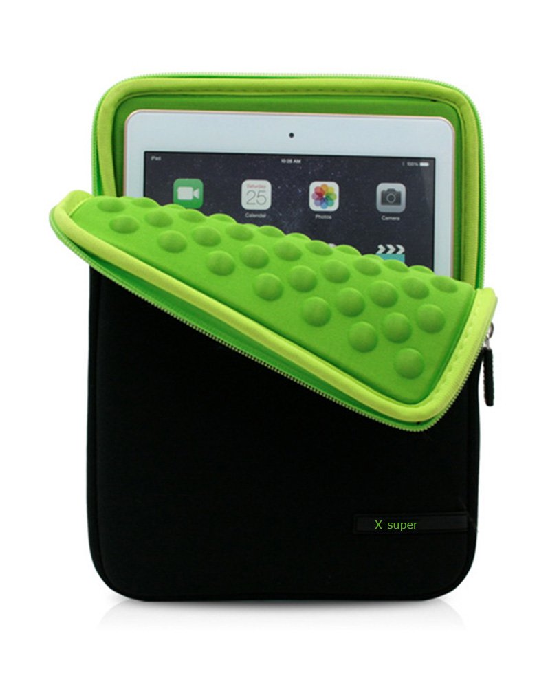 X-superCompatible ipad Sleeve Pouch Replacement for 2017 Version iPad Pro 10.5 Shockproof Neoprene Cover Case with Accessory Pockets (Green)