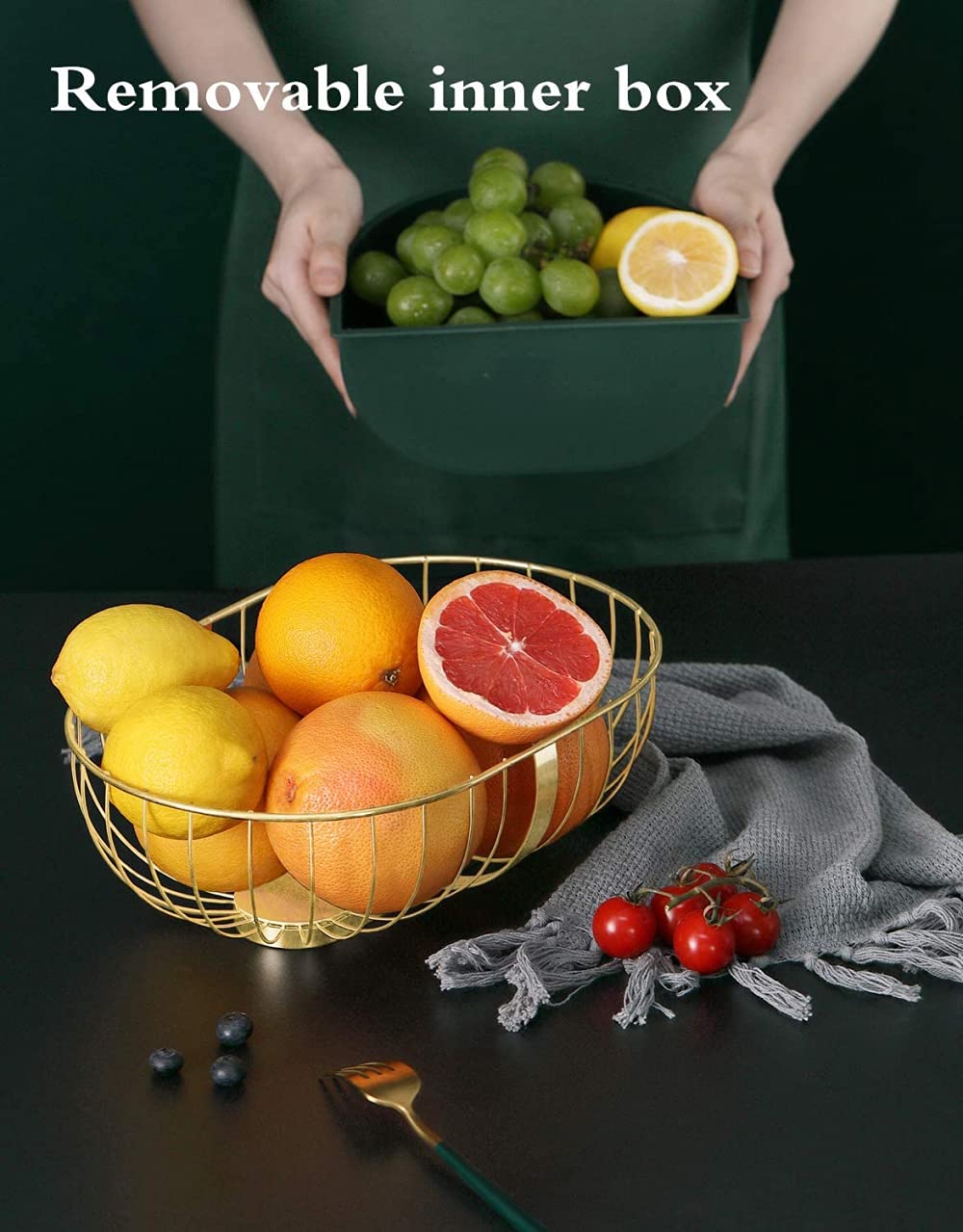 イタリー製　フルーツ置き デコレーションナイフ＆フルーツボーラー フルーツデコレーター