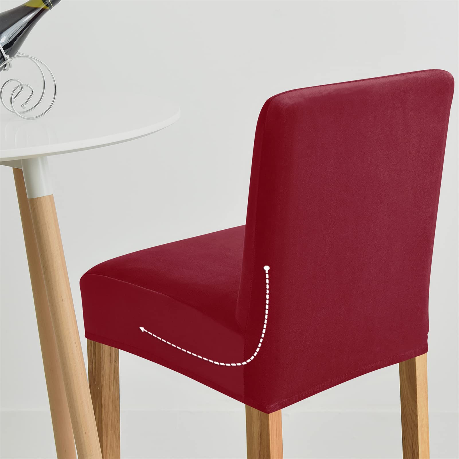 Coprisedie per Bar con Schienale 2/4/6 Pezzi Fodere per Sedia da Pranzo Copertura per Sgabello con Schienale Basso Coprisedia con Schienale Corto Elasticizzate Copertura Sgabello da Bar ( Color : #32