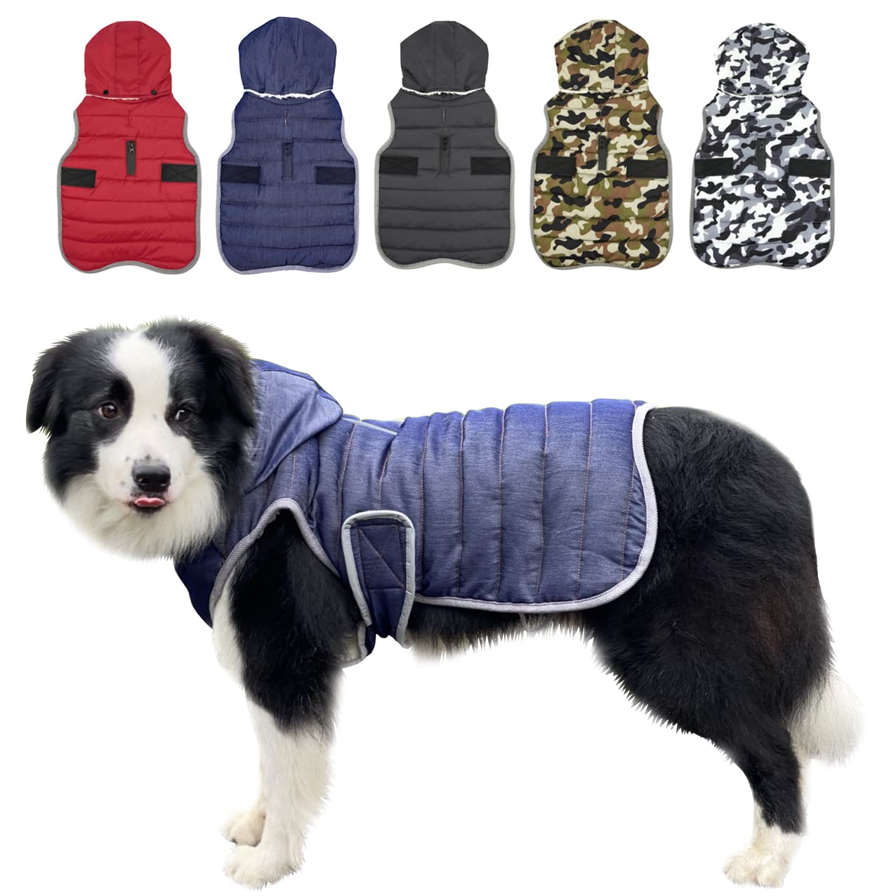 Hunde Hoodie Mit Reflektor – Warmer Kapuzenmantel Für Hunde In 9 Größen, Polyester