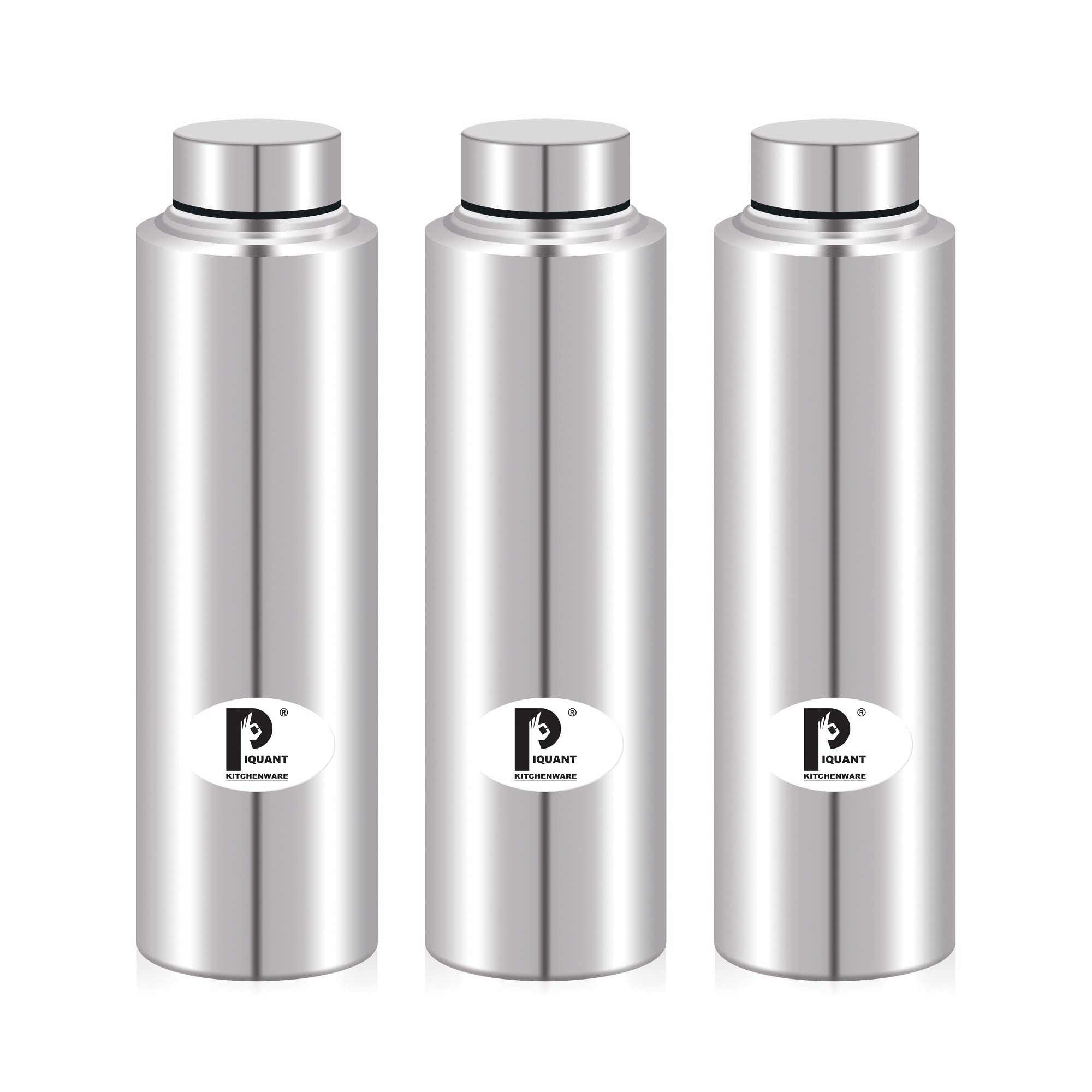 PIQUANT KITCHENWARE Stainless Steel Water Bottle 750 ml Pack of 3 for Home/Office/Gym/School/Collage (B09K497T7M) Amazon Price History, Amazon Price Tracker