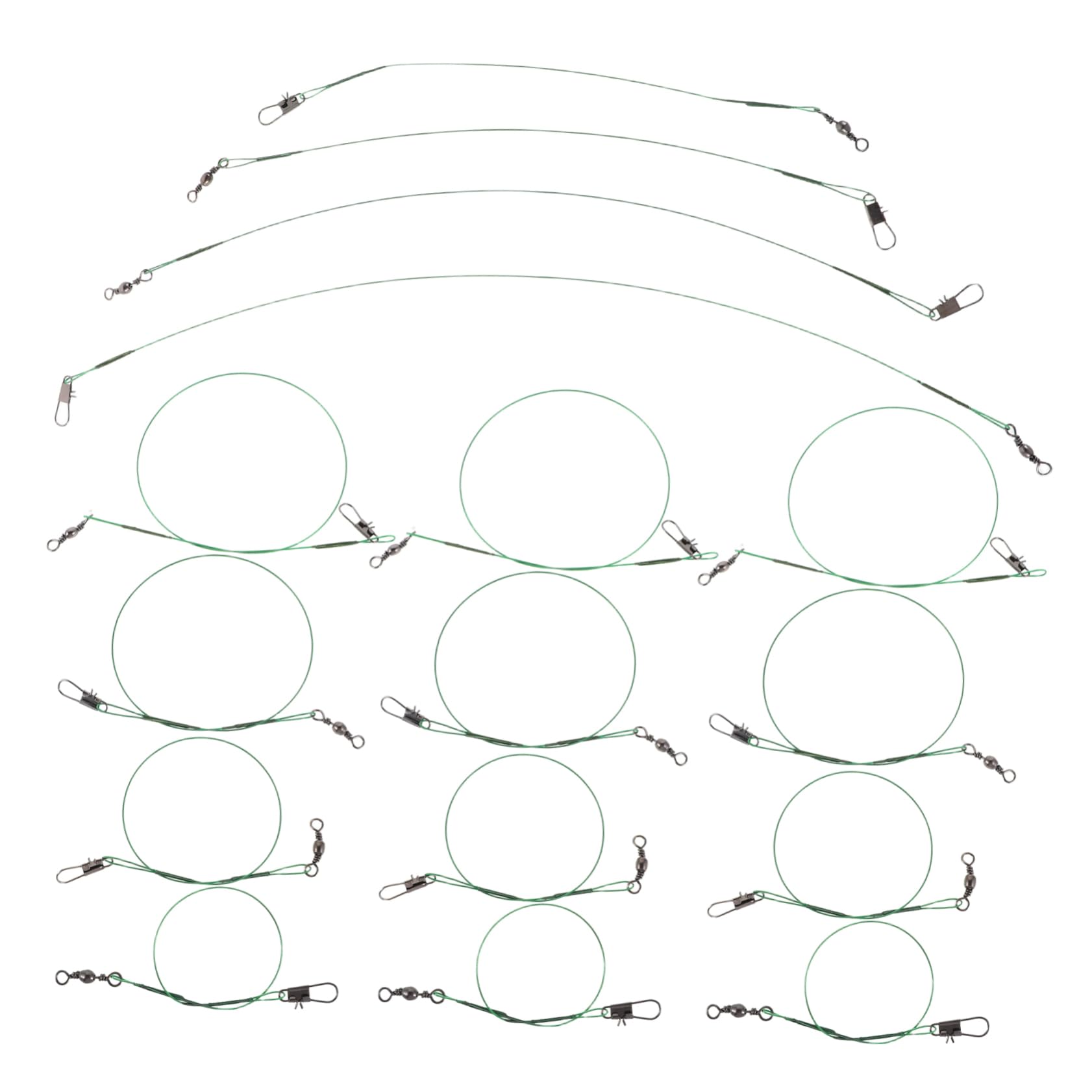 SUPVOX 1 Set High Strength Fishing Wire Leaders of Steel Leaders with Snap Links for Saltwater Fishing Antibite Protection Quick Rigging Lightweight and Durable