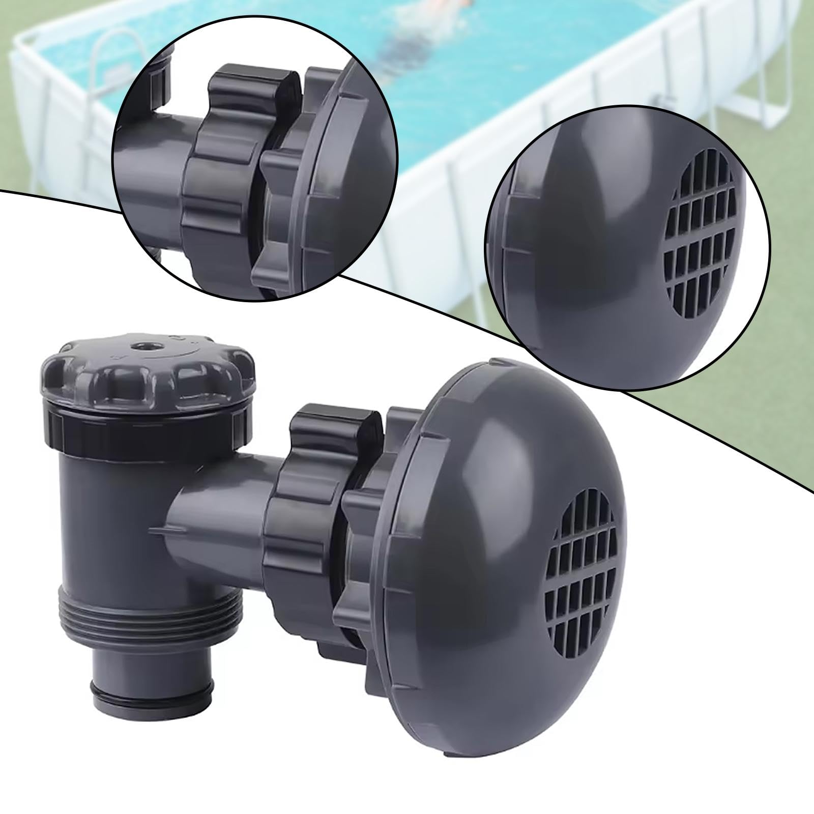Gralara Valvola a stantuffo, Parte di Ricambio per Pompa da Piscina, raccordi robusti, componente ad Alte Prestazioni, Ricambio per Piscina Fuori, con Filtro