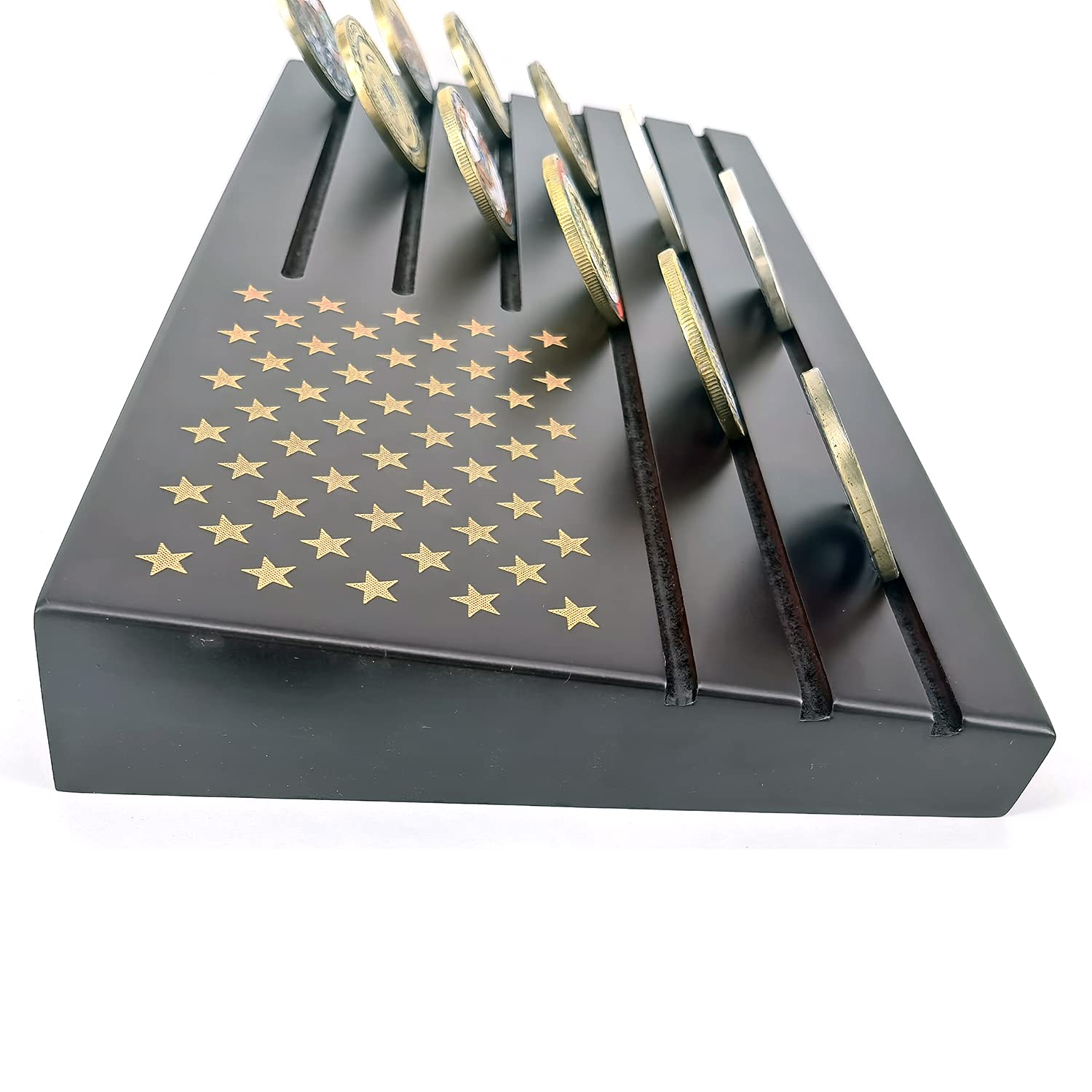 Amazon.co.jp: WOERDA 手作り アメリカ国旗 6列 ミリタリー チャレンジコイン ディスプレイスタンド - 42~46枚のコインを収納可能  : Hobbies