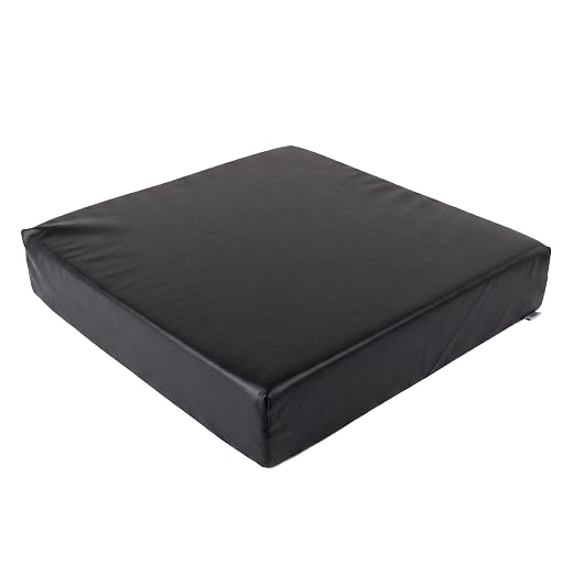 PEPE - Cuscino Antidecubito (42x42x8 Cm) Memory Foam, Ortopedico, per Sedia a Rotelle, Viscoelastico, Nero - Made in Europe