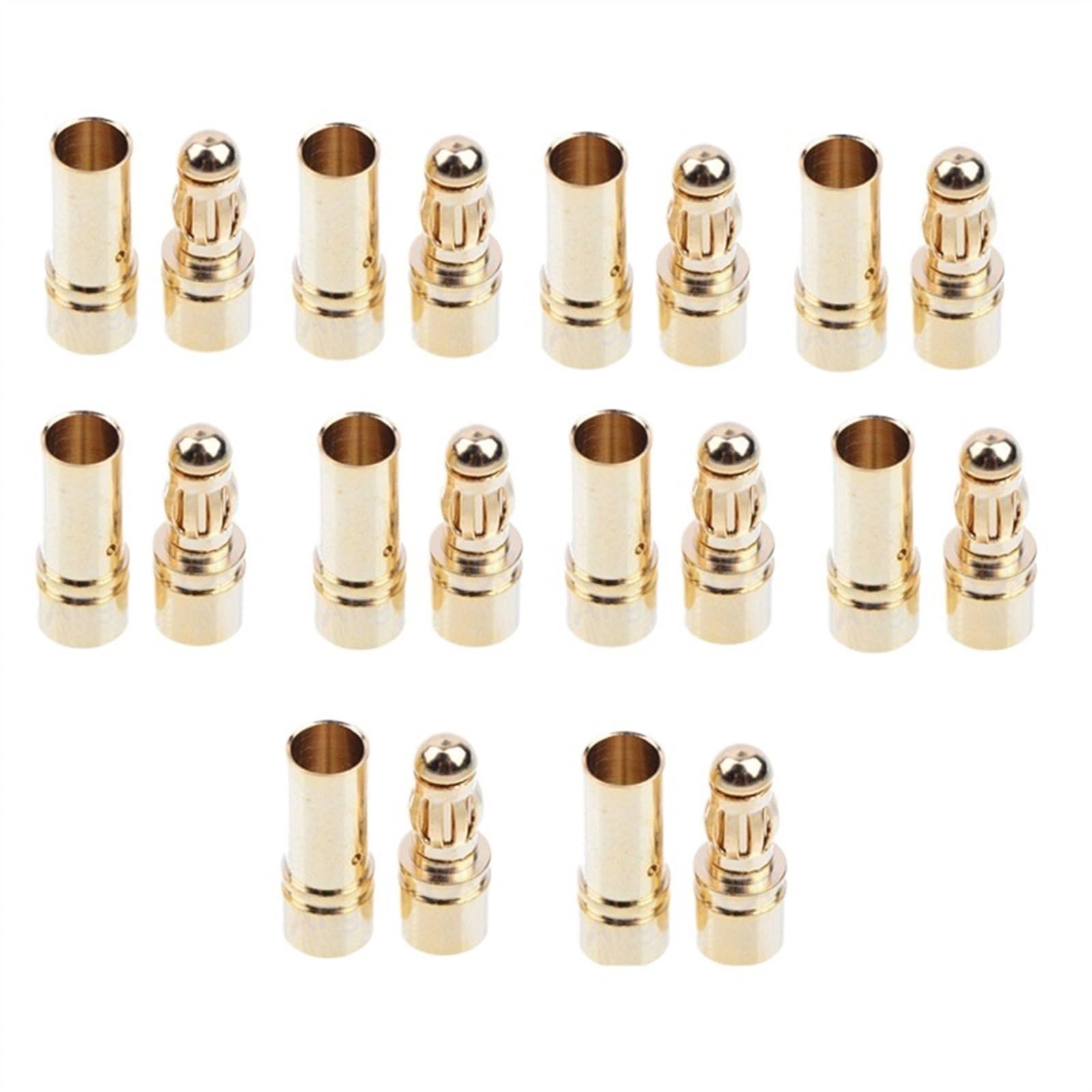 20 connecteurs Banane dorés de 3,5 mm.(50 Pair)