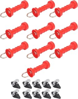 10Pcs Electric Fence Gate Handle Insulated Electric Fence Door Knobs ABS Plastic Heat Cold Resistant Gate Handles with 10Pcs Insulators