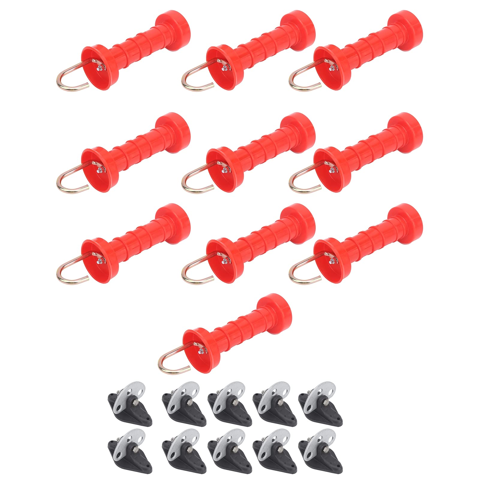10 Piezas ABS Rojo ABS Electrice Gate Manyle Heat Heat con 10 Piezas de Aisladores