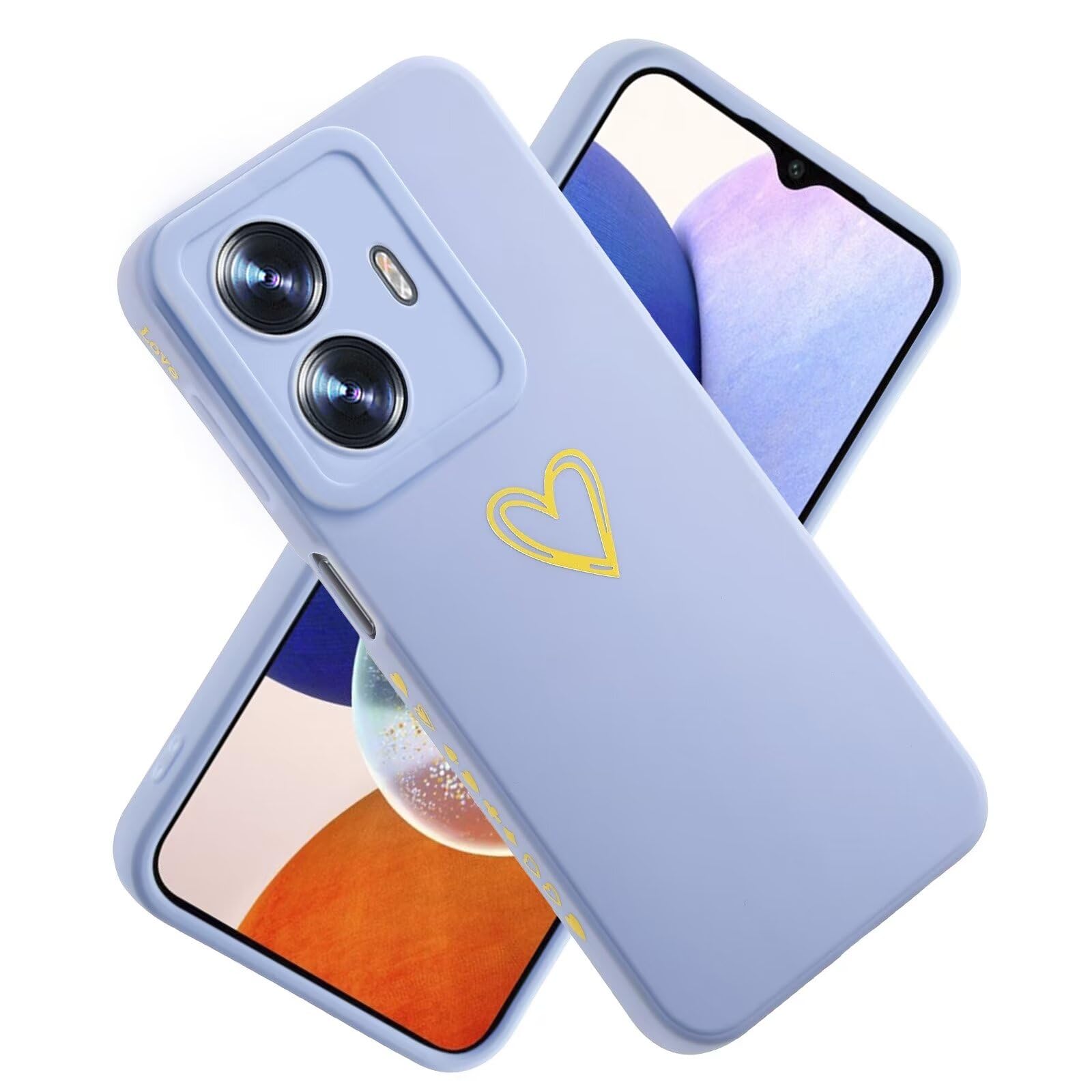 Per Xiaomi Redmi Note 13 Pro + K60 Ultra 13R K70 Pro K70E 13C Custodia Cover Moda protettiva Love Heart Matte Liquid Soft Silicone TPU per paraurti Redmi – acquista a prezzi
