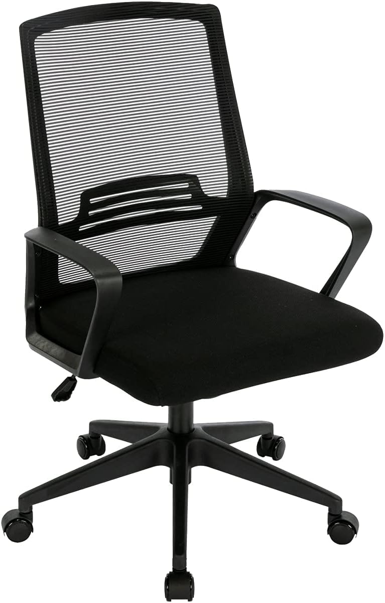 Silla de Oficina o Escritorio ergonómica con Ruedas giratorias y Soporte Lumbar. Respaldo de Malla Transpirable. Soporta hasta 150kg. Ideal despacho, casa o teletrabajo. Diseño Moderno y Juvenil.