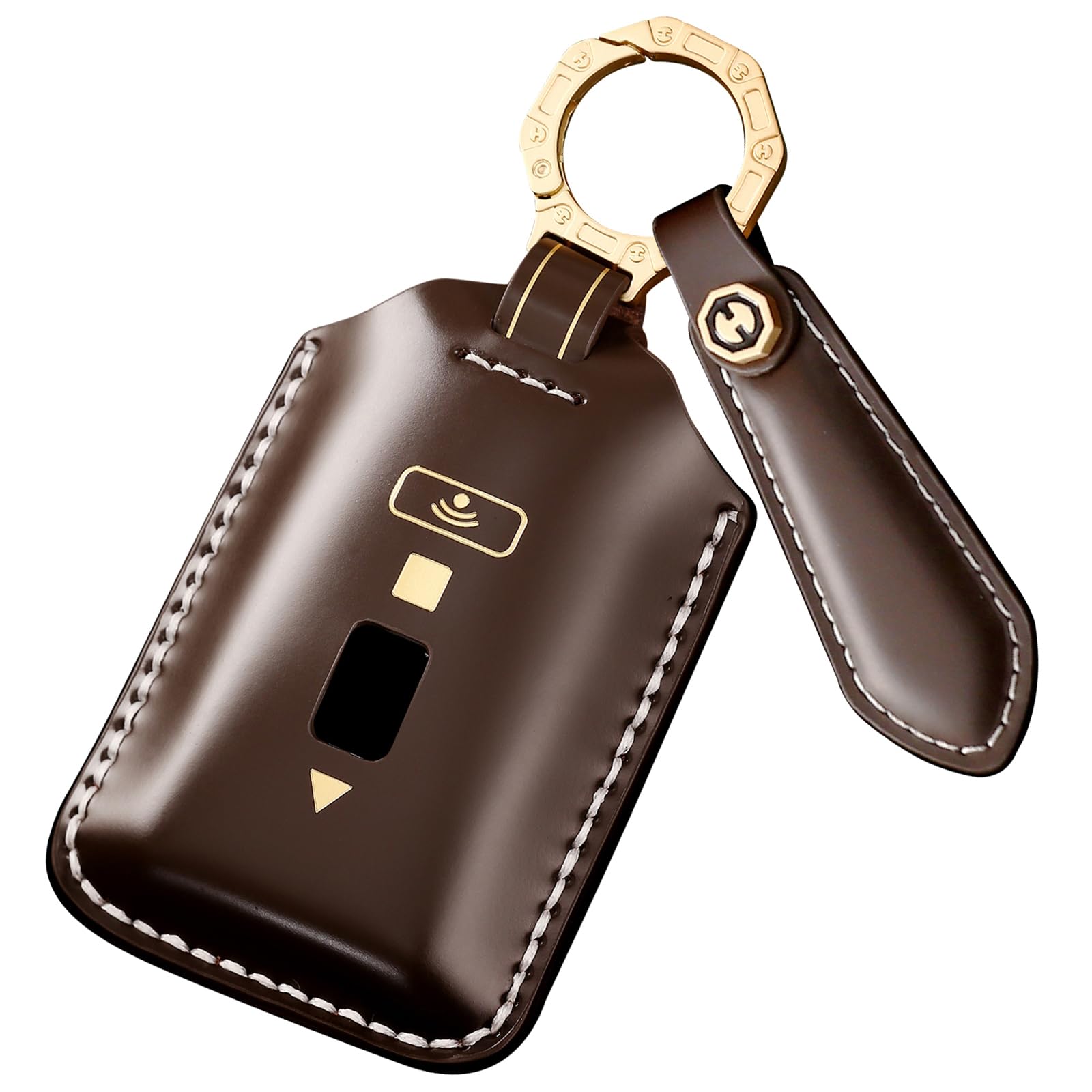 ontto Etui na kluczyki samochodowe ze skóry bydlęcej, etui na pilot zdalnego sterowania, pasuje do Rolls-Royce Ghost Phantom Dawn Cullinan Spectre Wraith Black Badge, etui na klucze, breloczek-B,