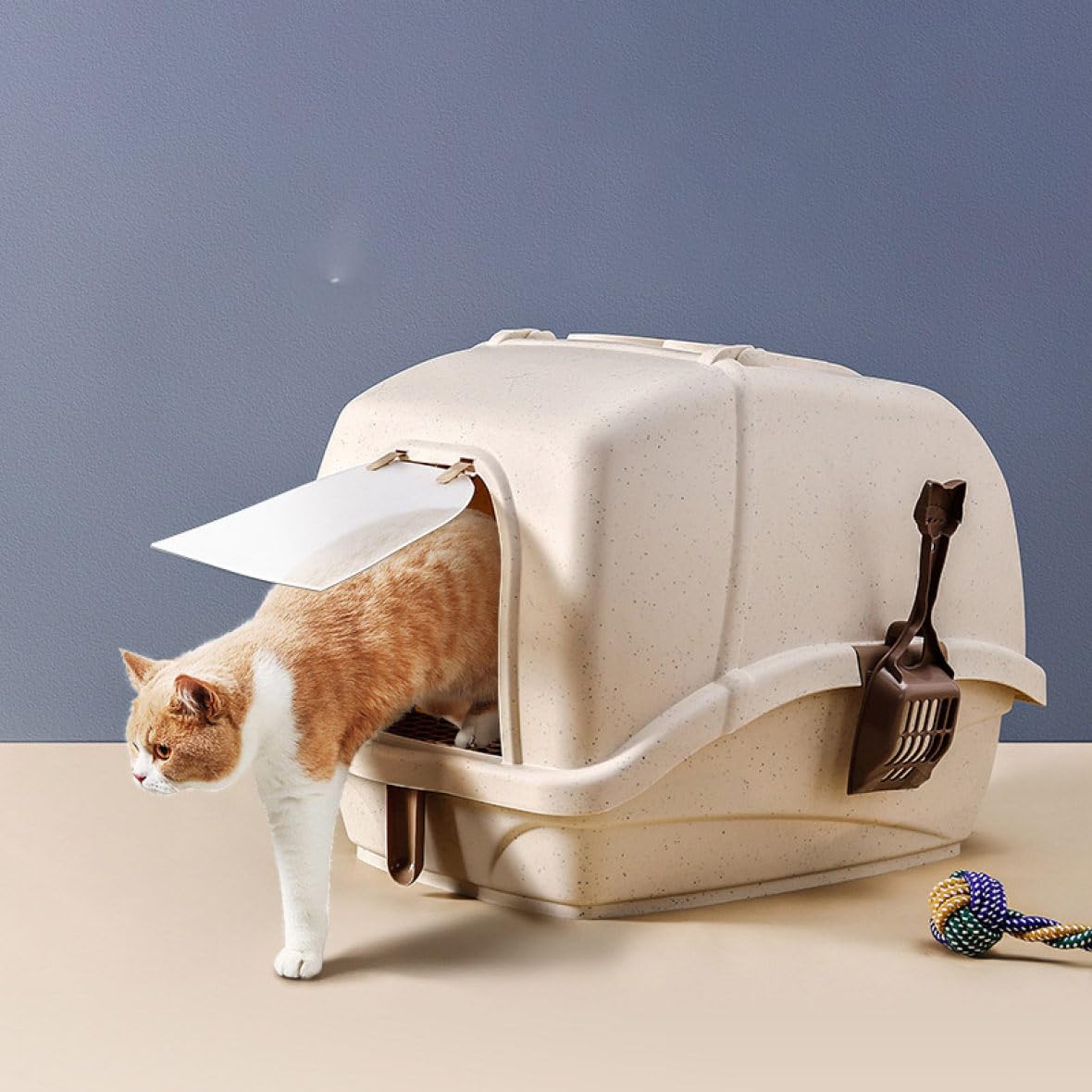 １週間取り替えいらず　大型猫トイレ　家具調　におわない 楽天市場】猫 システムトイレ 大型 飛び散らない 1週間取り替えいらず