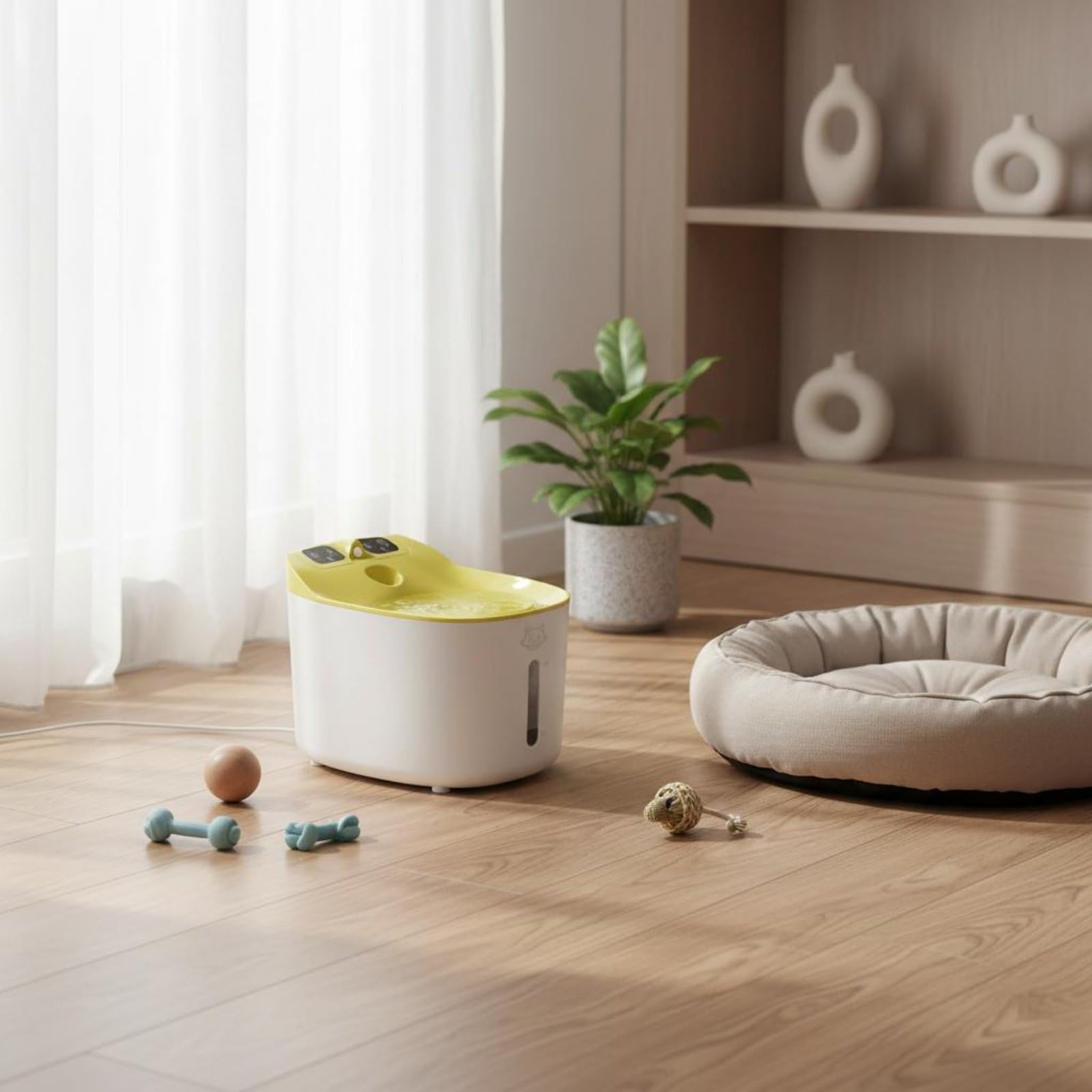 Dispenser Acqua Automatico per Abbeveratoio Dispositivo Serbatoio con Attivazione Automatica Zona Ampia E Filtrazione Multistadio Adatto per Famiglie con Animali Casa, Bianco