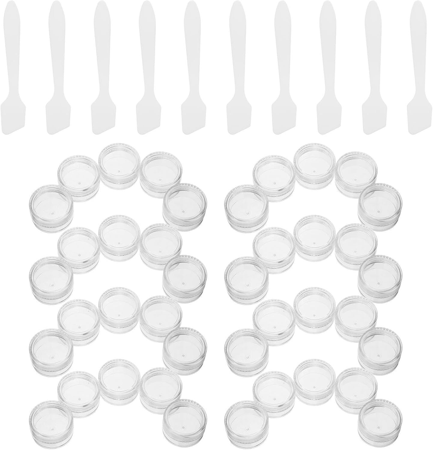 Mini Cosmetic Sample Jars 5G with Screw Lids and Spatulas