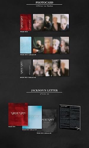 Miniatura 4 de GOT7 Jackson Wang Magic Man Album (MAGIC MAN COLLECTOR'S 01 Ver) + tarjeta de regalo de tienda GOT7 (sellada)  Álbum de exhibición de K-pop, negro