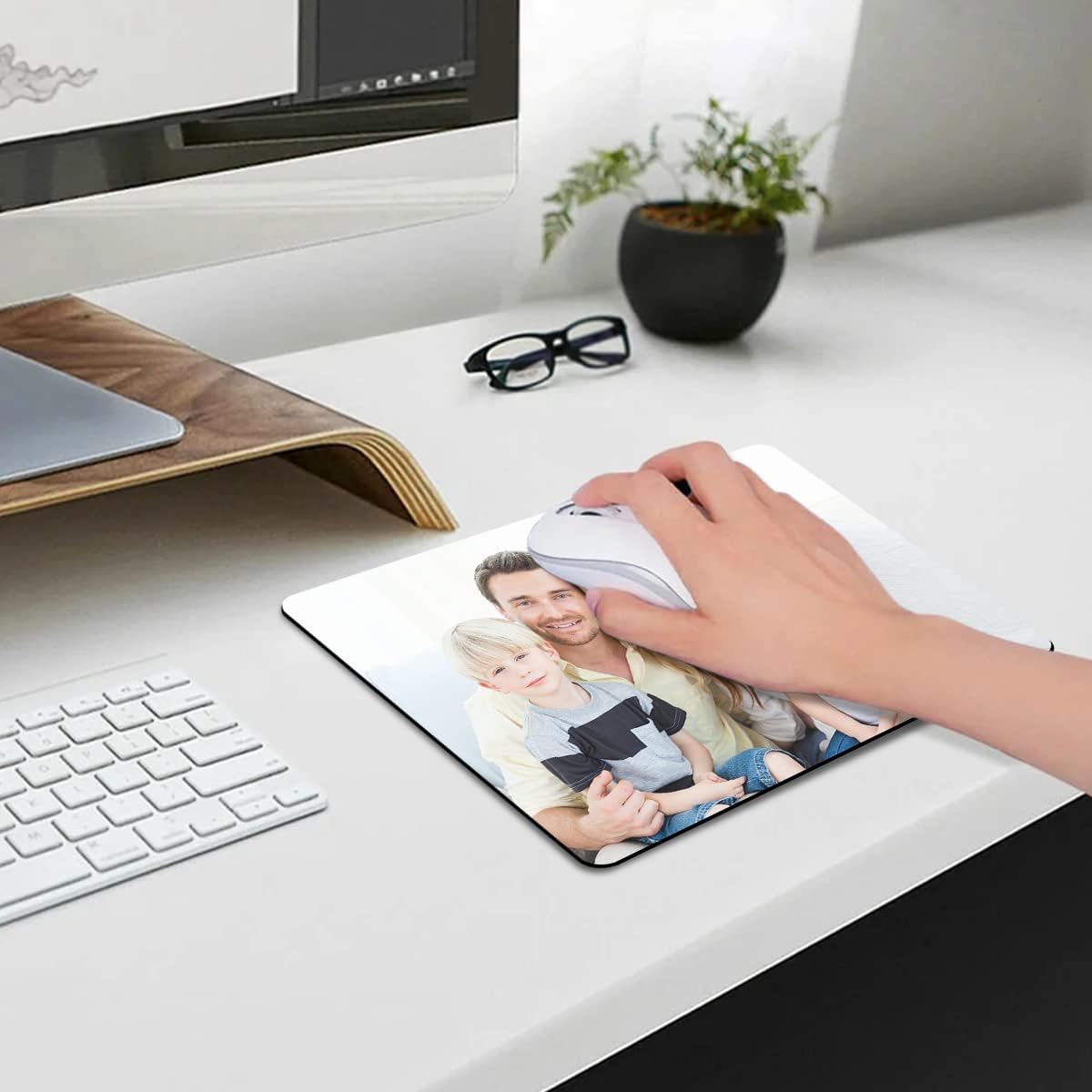 60 Pcs Sublimation Mouse Pads Blanks White Mouse Mat Bulk for Sublimation Transfer Heat Press Printing DIY Crafts Mousepad for Custom with Non Slip Bottom, 24 x 20 x 0.2 cm