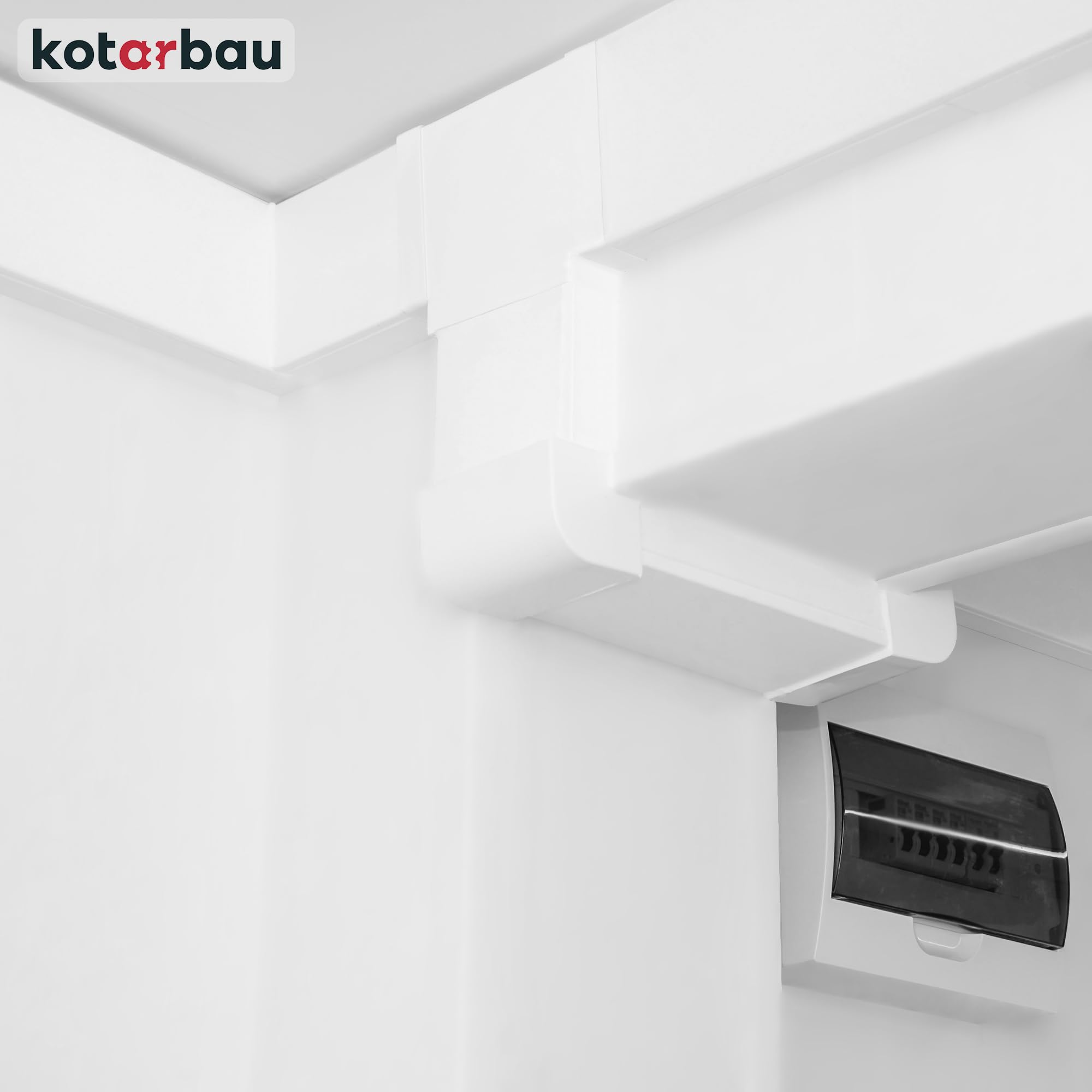 KOTARBAU® Canal plano de 204 mm x 60 mm, conducto de ventilación de plástico, 100 cm de longitud, sistema de canales planos eficientes para una ventilación óptima, canal plano, conducto de extracción,