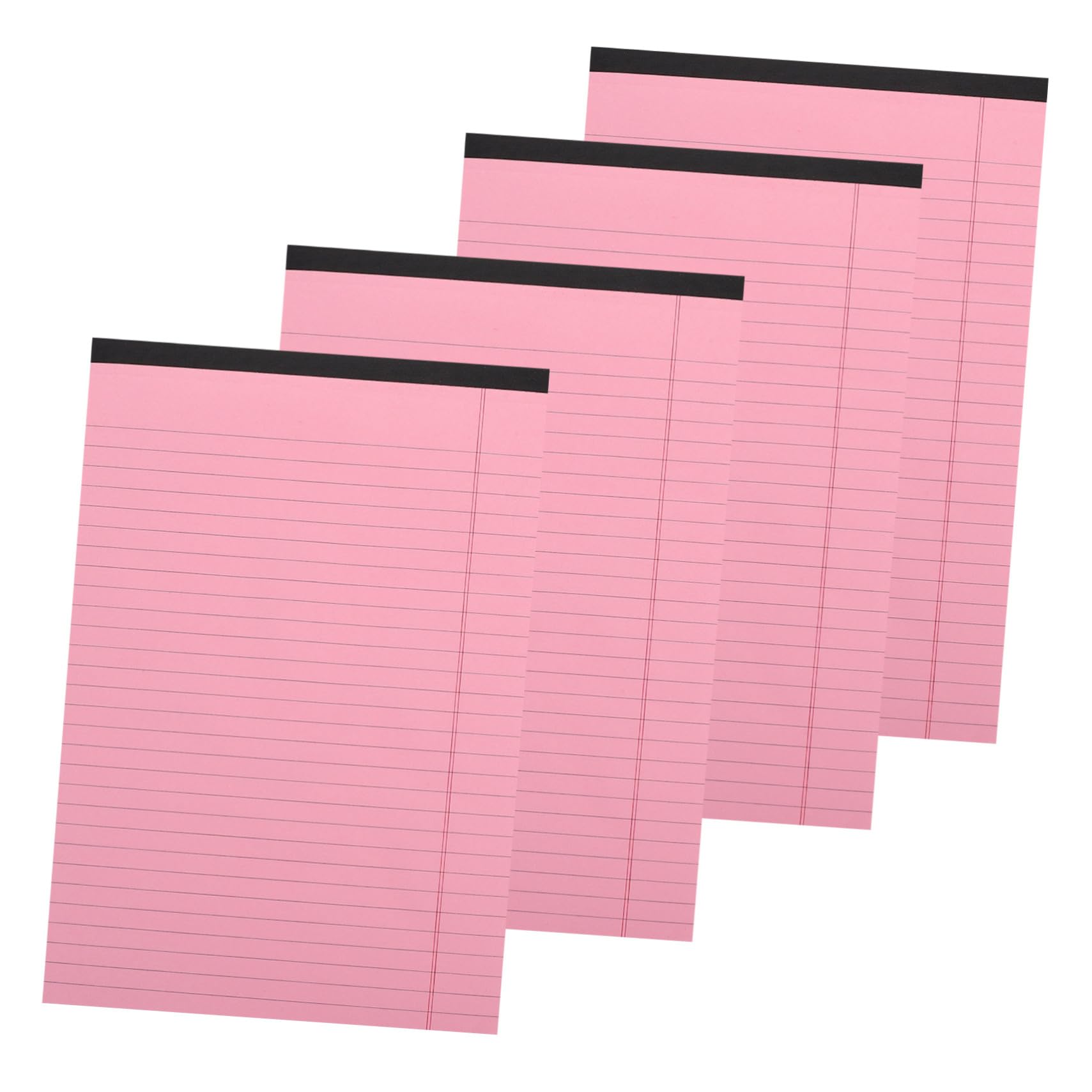 Sewroro 4 Stück-Pack A4 Notizblock Rosa mit Tearoff Funktion und Großzügigem Schreibplatz Linierte Seiten mit Horizontaler Aufteilung für Schule und Zuhause