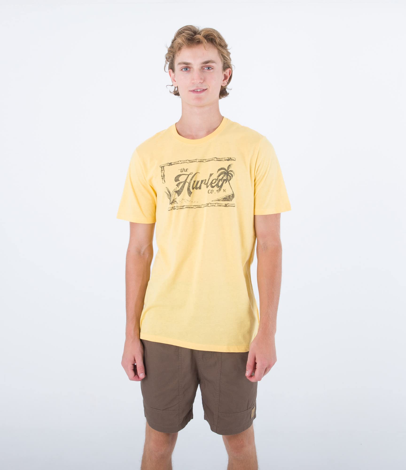 Hurley Men's Evd Vintage Ss T-Shirt, Butter Sauce, S