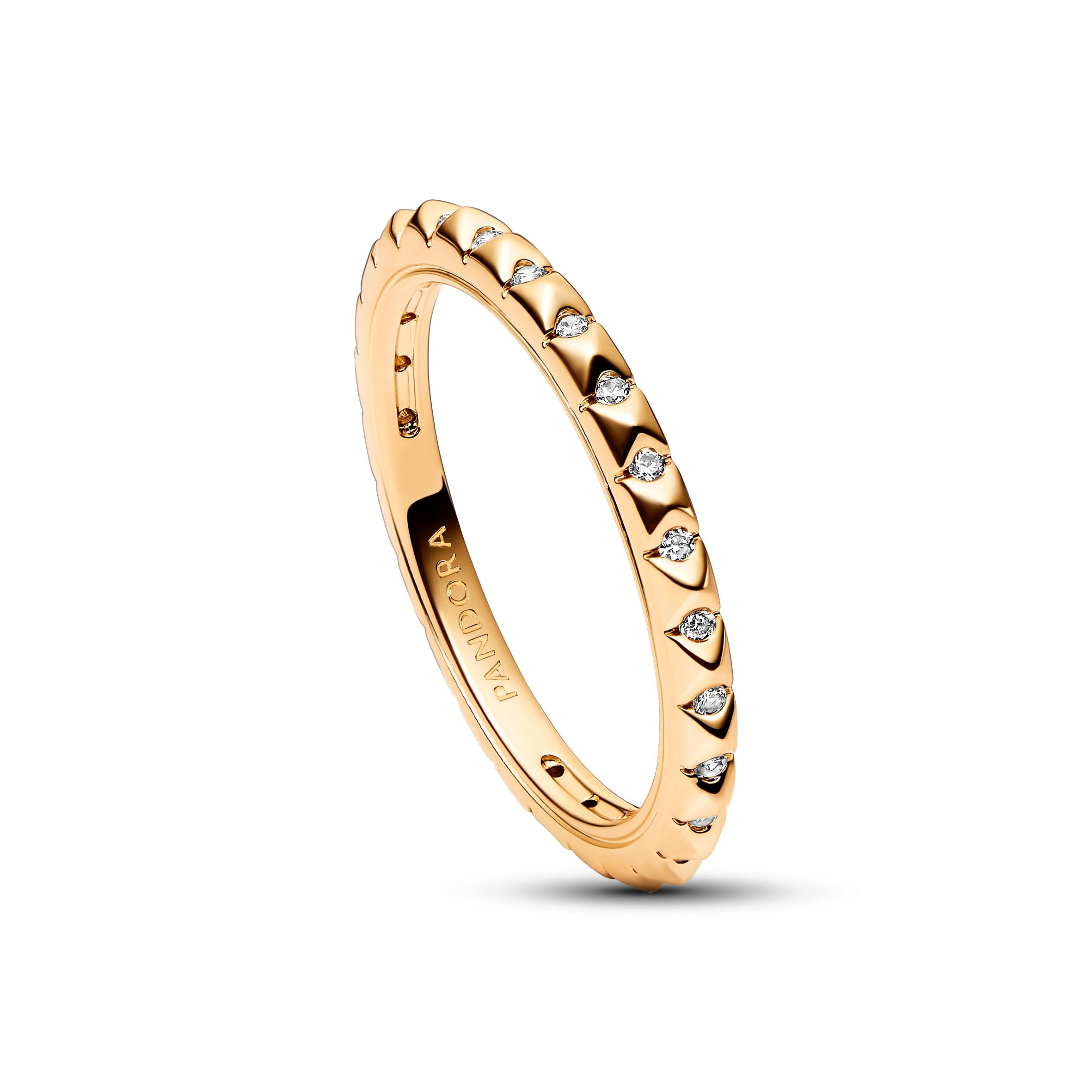 PANDORA ME - Anello con design piramidale e pietre di zirconia cubica trasparente