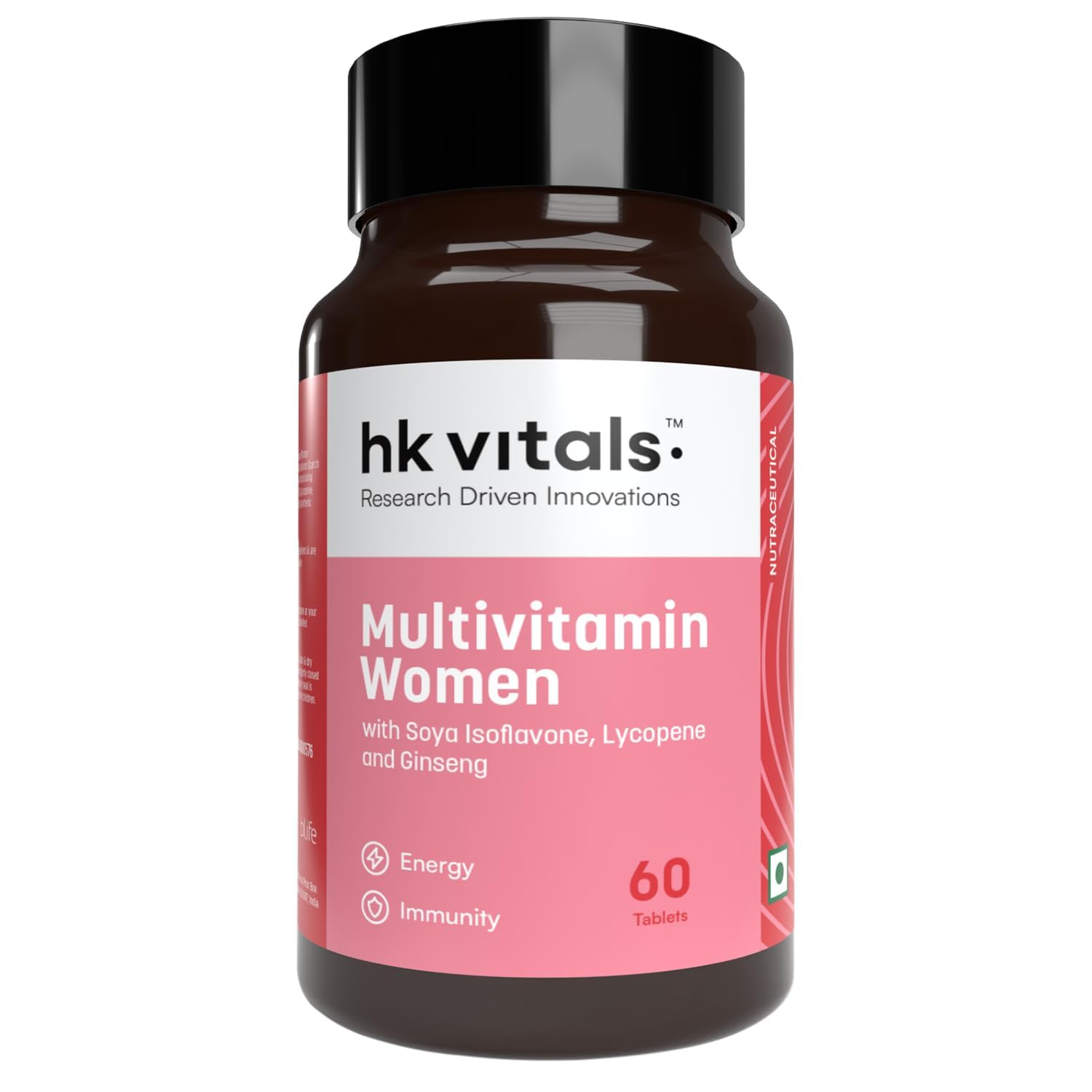 H.K Vitals Multivitamin for Women, 60 Tablets, with Zinc, Vitamin C, D, Multiminerals & Ginseng Extract