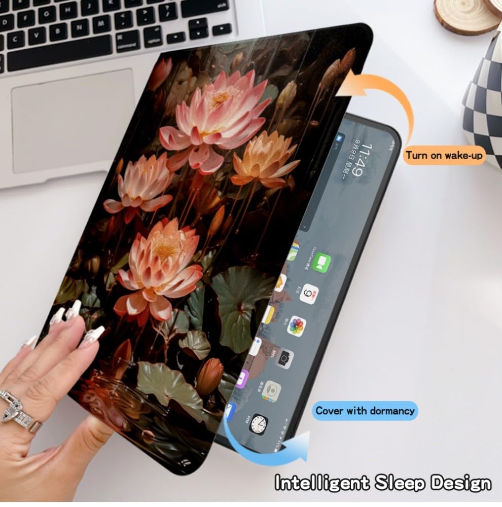 Étui compatible avec Samsung Galaxy Tab A7 10.4 2020 SM-T500 T505 T507 (motif : toutes les fleurs fleures) motif cuir flip back case cover