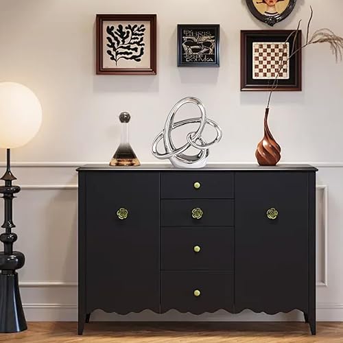 Miniatura 6 de Escultura geométrica de cerámica moderna de plata, acento abstracto para el hogar y figura de mesa para sala de estar, dormitorio, baño, oficina,