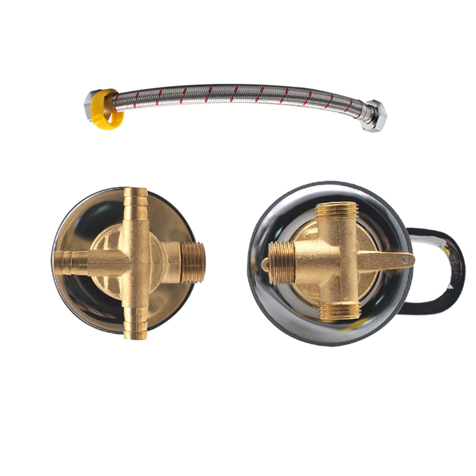 2/3/4/5 Vías Grifo Mezclador para Cuarto Ducha 30cm Manguera Intubación Separada Latón Cabina Ducha, Válvula Mezcladora Agua Desviadora G1/2 Dividida, Cartucho Cerámica, Manija Doble (3 Salida)
