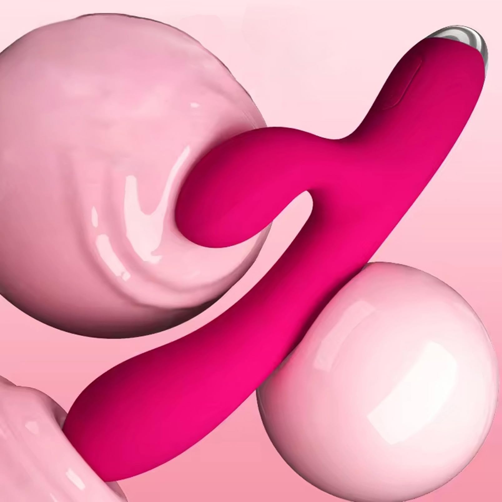 Portable Dual Head Soft Silicone Massage Device 10 Vibration Modes Rechargable Wellness Choice USB Charging, Ideal for Creating a Relaxation and Wellness Moment