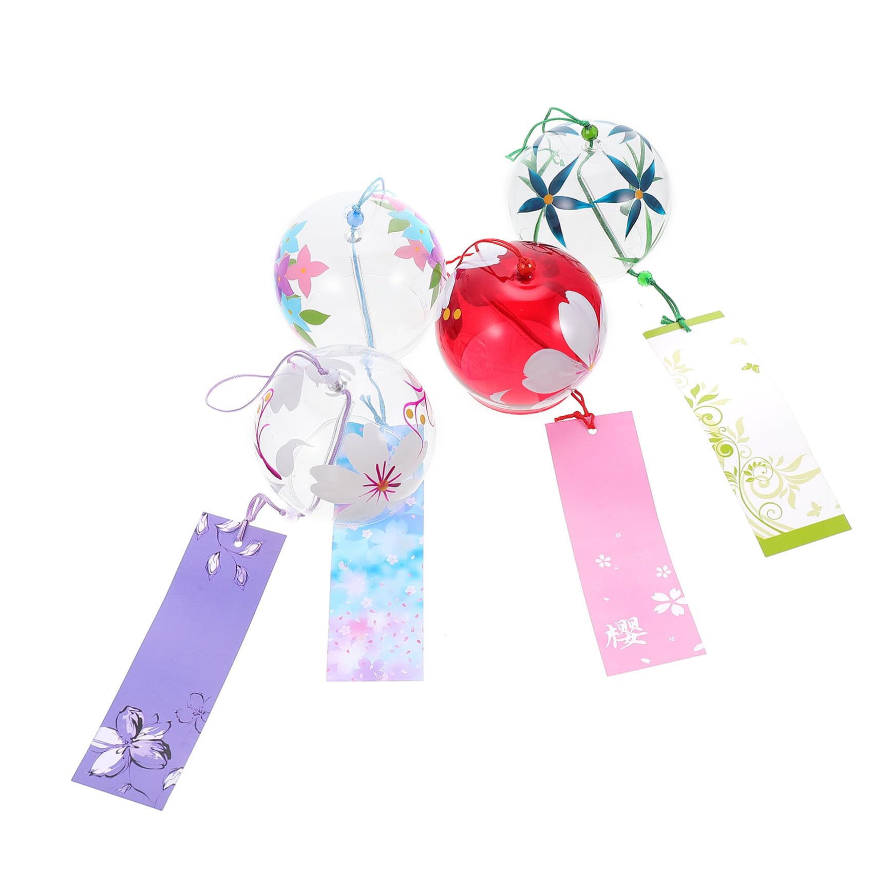 DOITOOL 4 Pezzi Campanelli Eolici in Vetro Trasparente per Esterni Decorazione da Appendere per Giardino e Patio Suono Cristallino Elegante