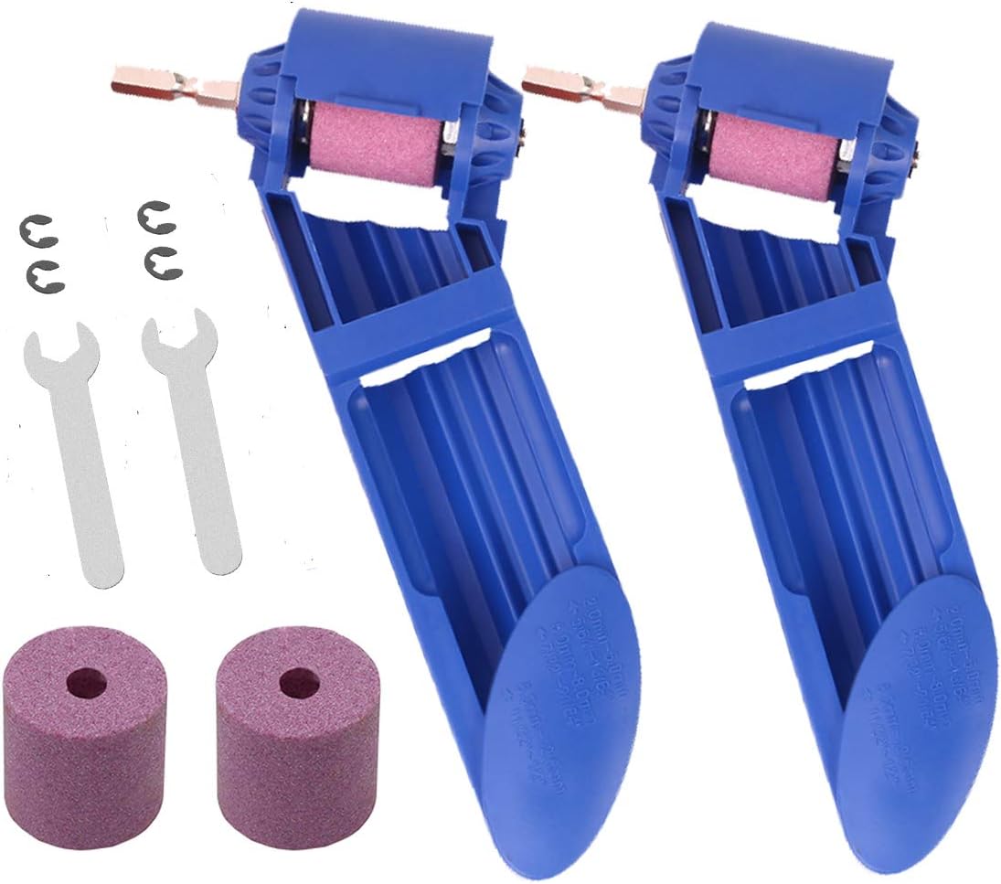 Zhongjuekj Drill Bit Sharpener (2 Pack) - Portable Diamond Drill Bit Sharpening Tool for Grinding Iron Drills (2-12.5mm)