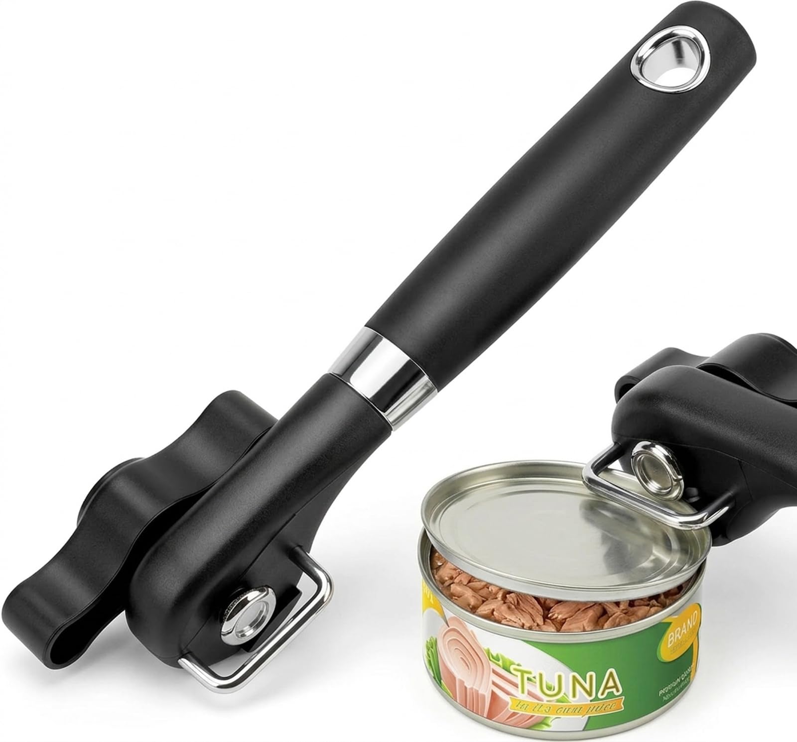 Can Opener Smooth Edge Manual, Can Opener Handheld, No Sharp Edges, Easy Turn Knob & Comfortable Non-slip Handle, Safe Side Cut Can Opener for Seniors