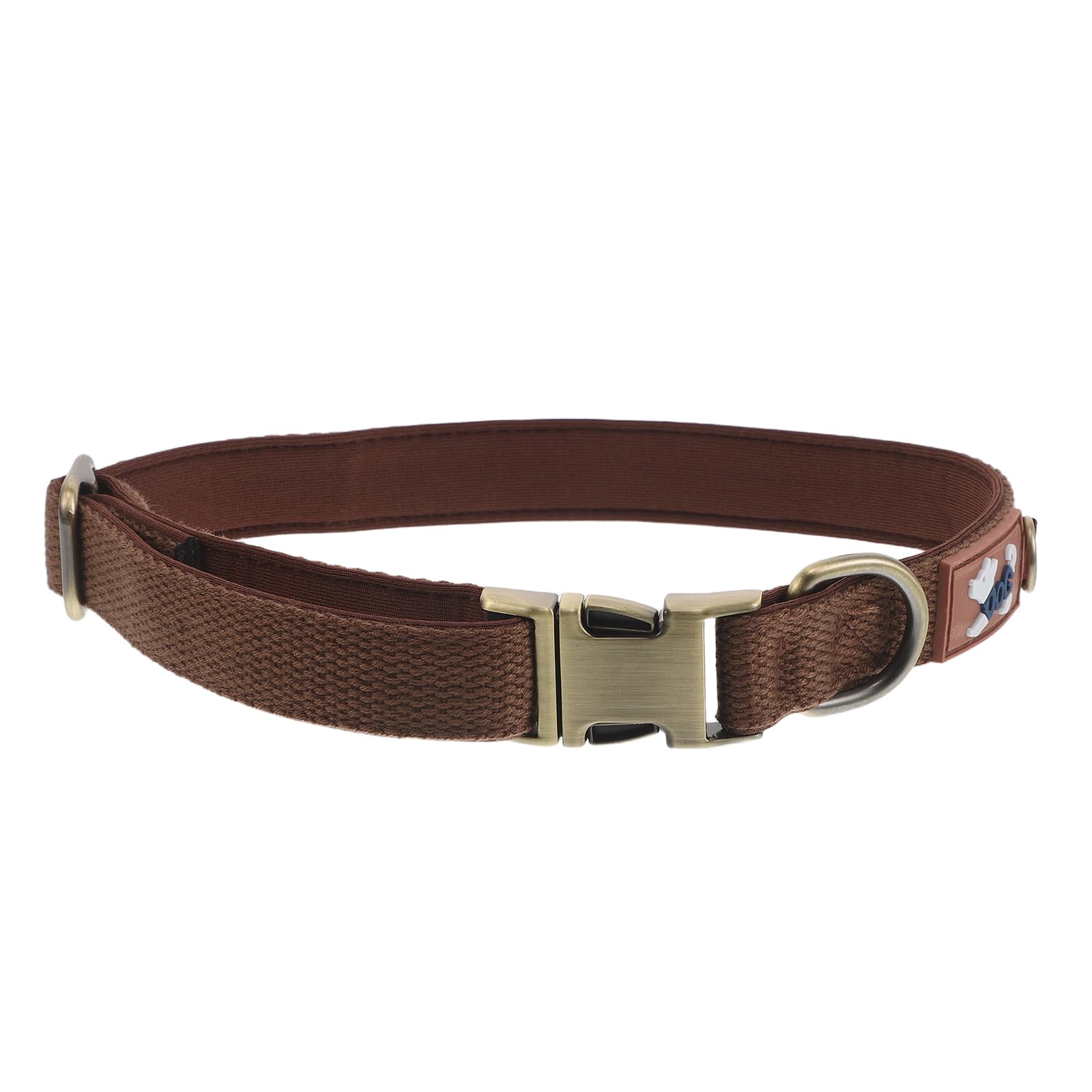 Collier chien moyen marron en néoprène réglable M pour balade