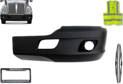 Kozak PLASTIC - Esquina de extensión de parachoques negro con orificio para luz antiniebla, lado izquierdo (conductor), solo compatible con el