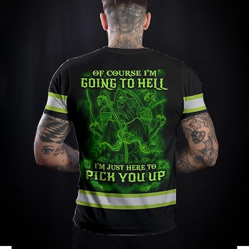 Miniatura 10 de Polo de alta visibilidad con diseño de calavera y bandera de Estados Unidos, ropa de trabajo patriótica con nombre personalizado para trabajadores,