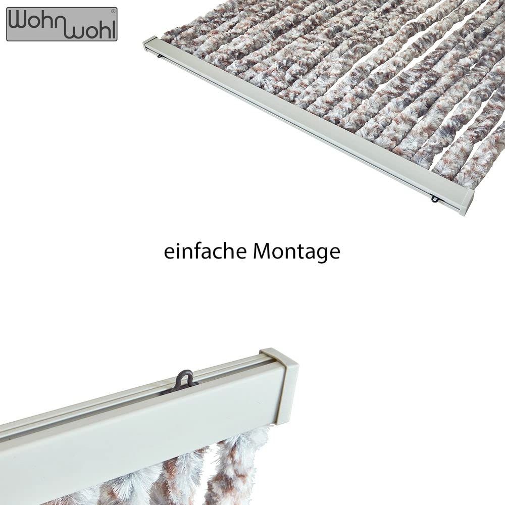 Rideau en duvet (90 x 200 cm) • Rideau de porte de caravane • Moustiquaire pour porte de balcon • Rideau moustiquaire • Rideau de porte • Brise-vue pour camping-car • Couleur :