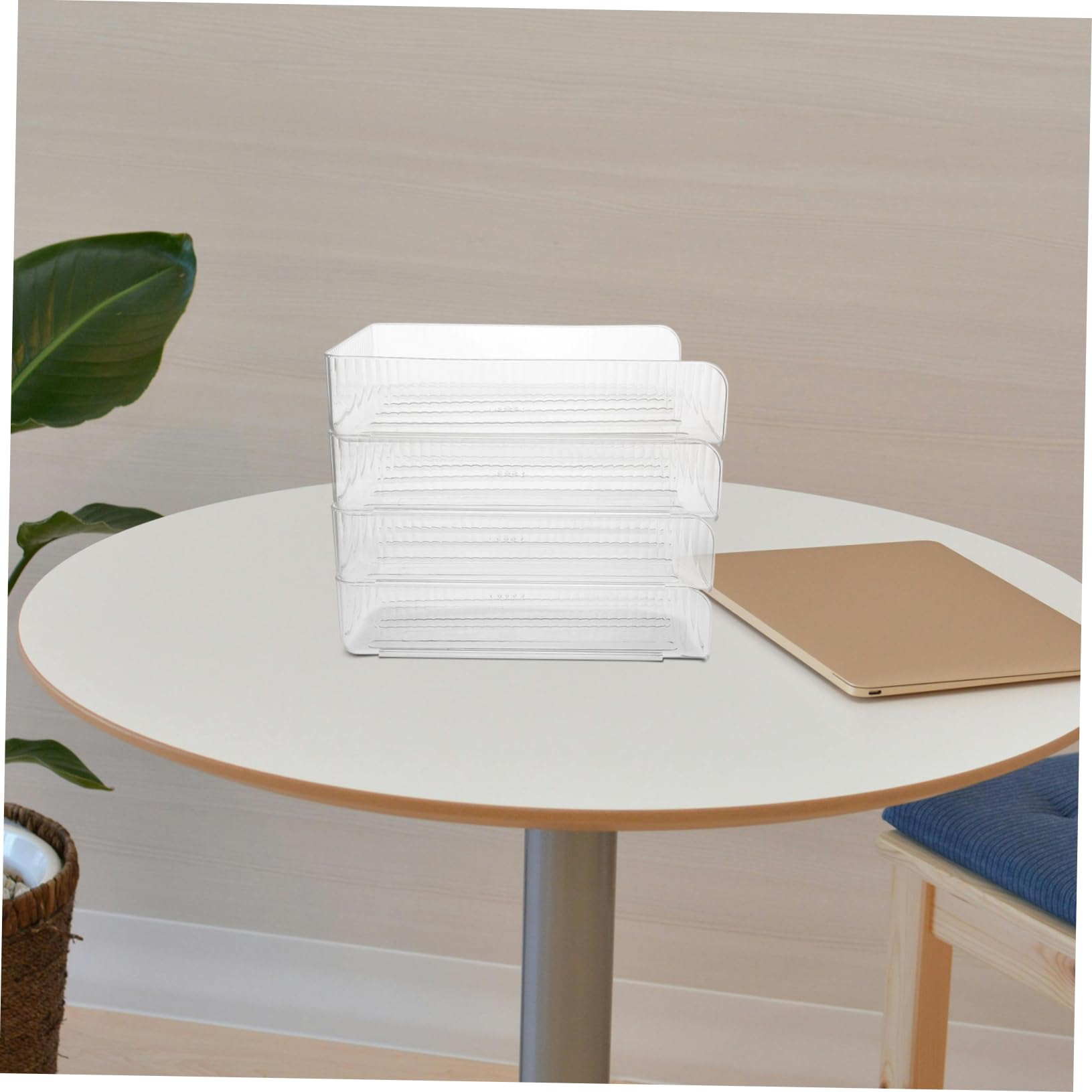 4 Stück Stapelbare Schreibtisch Briefablagen aus Kunststoff
