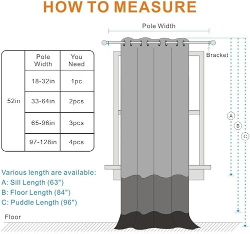 Miniatura 7 de Melodieux Elegantes cortinas opacas de algodón para oscurecer la habitación, para sala de estar, dormitorio, con aislamiento térmico, paneles de