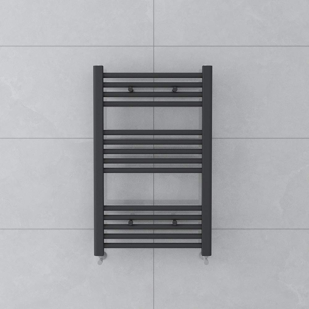 Warmehaus Towel Radiator 800x500mm Grey Bathroom Towel Rail Straight