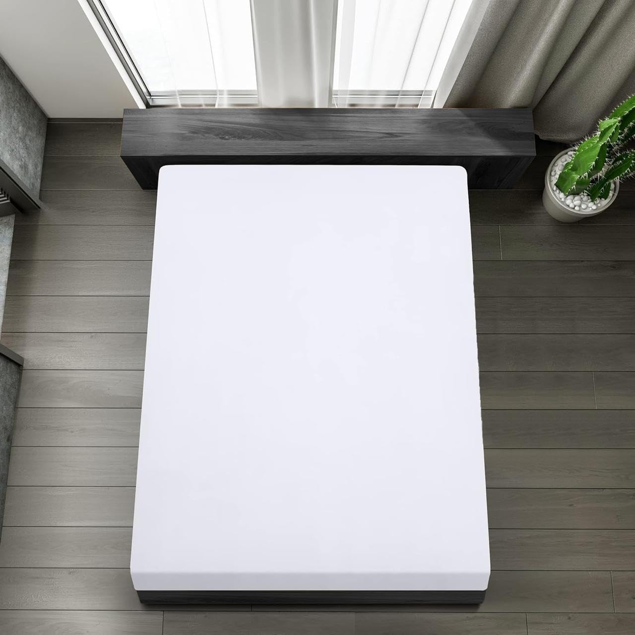 FNT 100% Brushed Microfiber Fitted Sheet, 40 cm Deep Pocket, Super Soft, Cozy, White (1, White, Super King) - Image 3