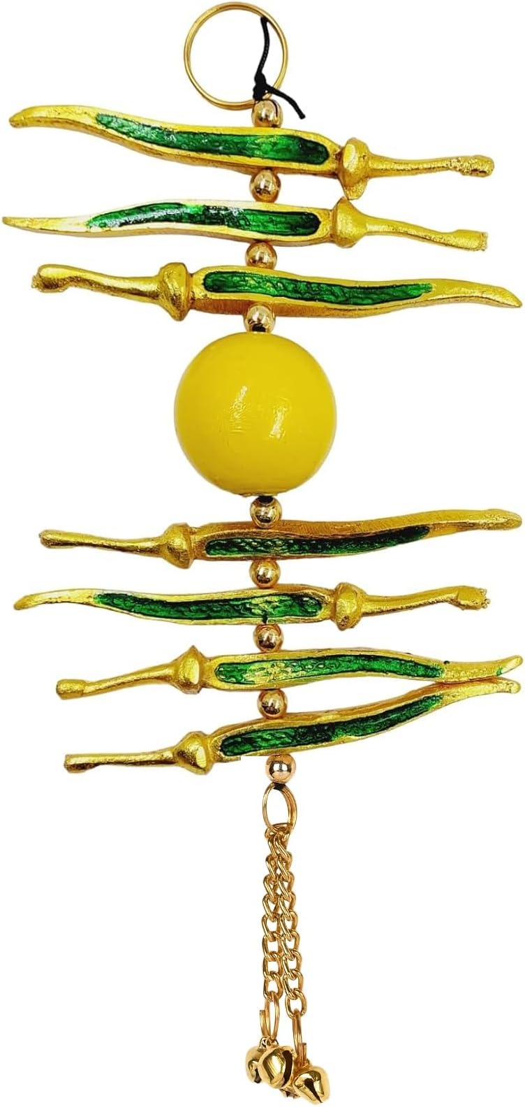 Metal Nimbu Mirchi Nazar Battu Wall Hanging for Cars, Homes & Offices, Evil Eye Protection Hanging for Entrance Door Decoration Showpiece, Multicolor