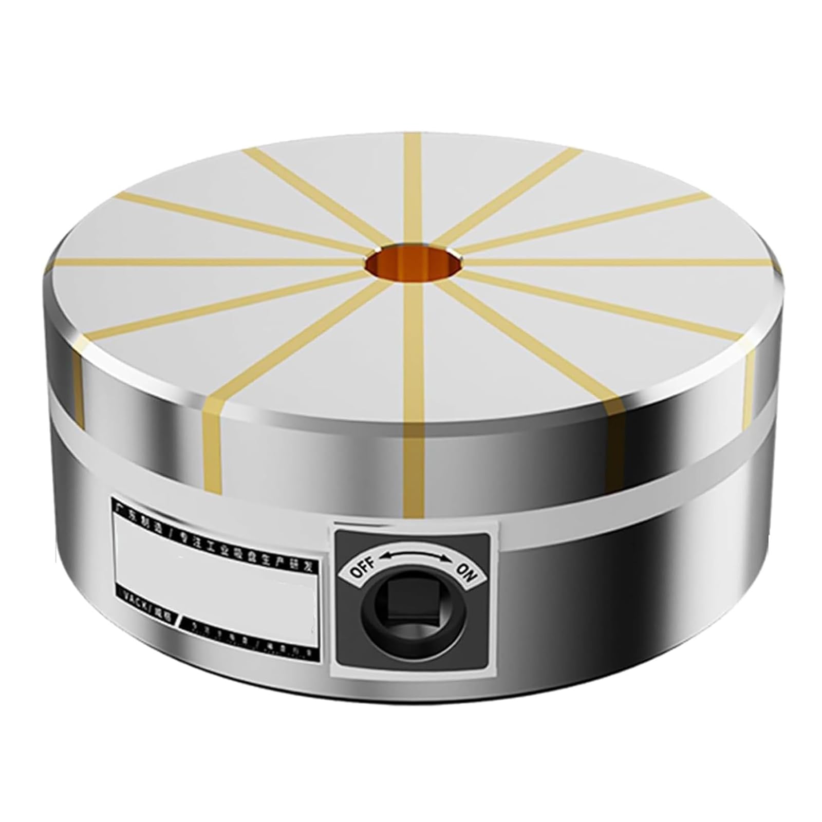 oiakus Round Permanent Magnetic Chuck, 12.5cm Magnetic Clamping Chuck With Mechanical Switch, 160N/cm² Holding Force & No Power Required, for Grinding Machine, Magnetic Workpieces