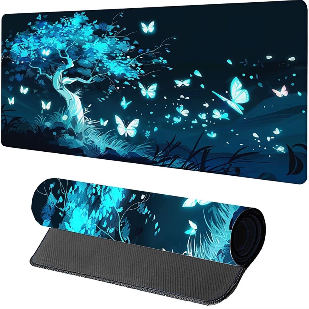 Excel Shortcut-Tasten-Mauspad - erweitertes großes 1200 x 600mm XL-Spickzettel-Gaming-Mauspad | PC-Büro-Tabellenkalkulation-Tastaturmatte | rutschfeste genähte Kante Weiß Baum des Lebens