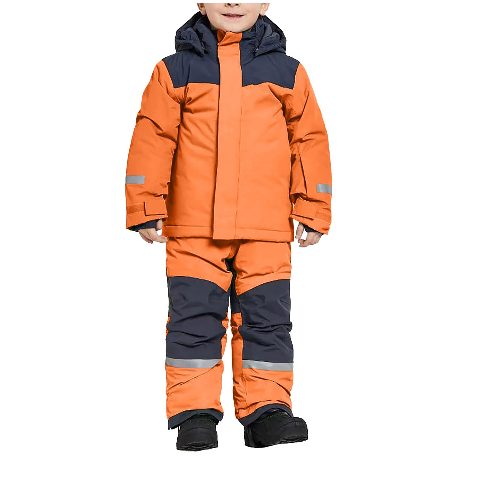 EMATOP Skianzug Kinder 2-Teilig Skijacke mit Kapuze + Skihose Schneeanzug | Zweiteiler Softshellanzug, Winddicht Wasserdicht Winteranzug, Sport Matschanzug Outfits, für Jungen Mädchen Outdoor