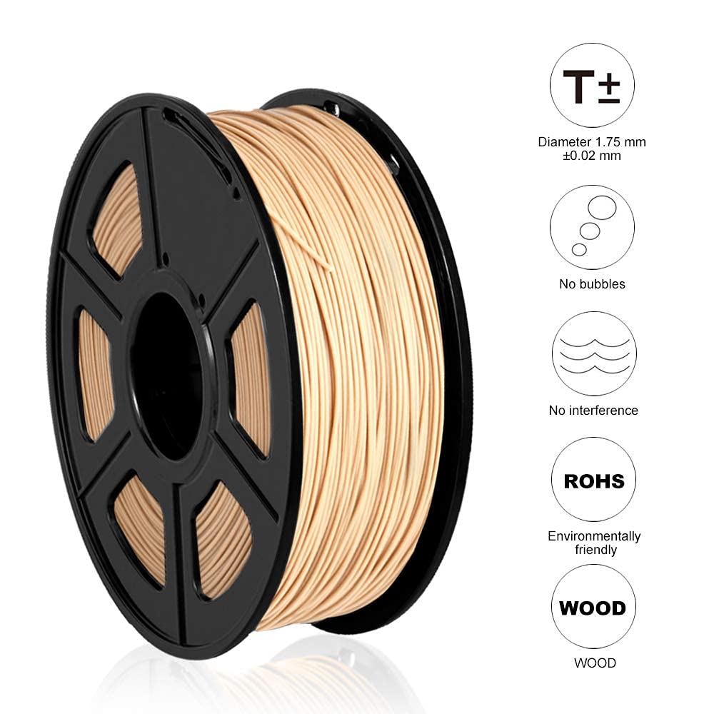PLA-Filament, 2 Rollen/Set, 3D-Drucker-Filament, niedrige Temperatur, Holzmaterial für 3D-Drucker, PLA-Holz-Filament