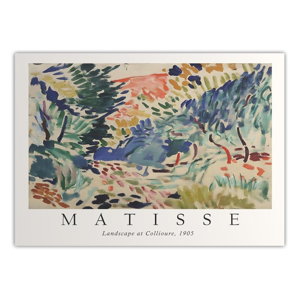 Rikin Liuff Henri Matisse Wall Art Henri Matisse Landscape at Collioure Poster and Prints Abstract Canvas Painting for Home Picture Decor 40x55cm Frameless