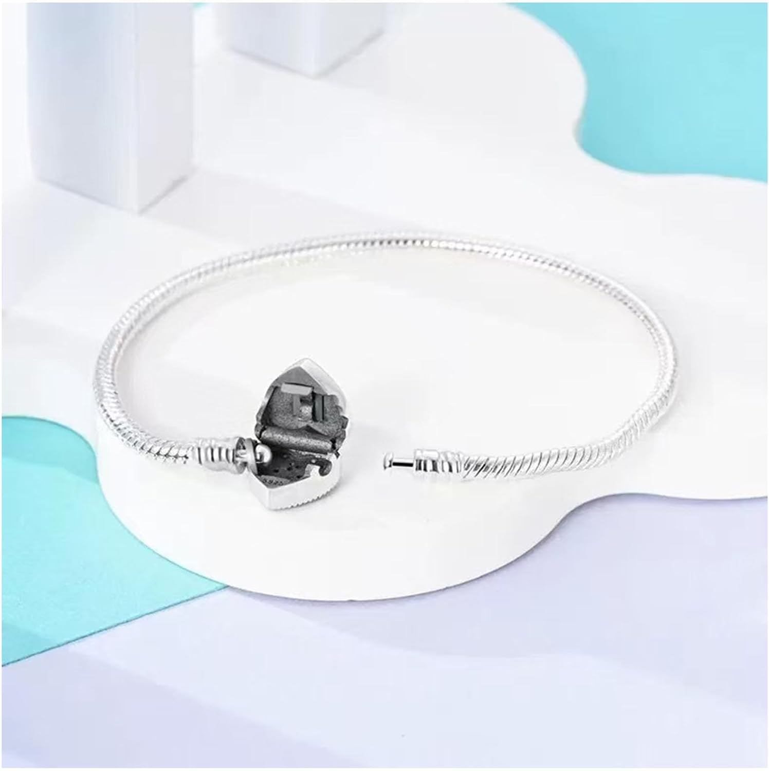 Charm Bracelet Fully compatible with Pandora charms 925 Sterling Silver Snake Chain Bracelet Jewelry fits Charm Bead DIY Gifts for Women