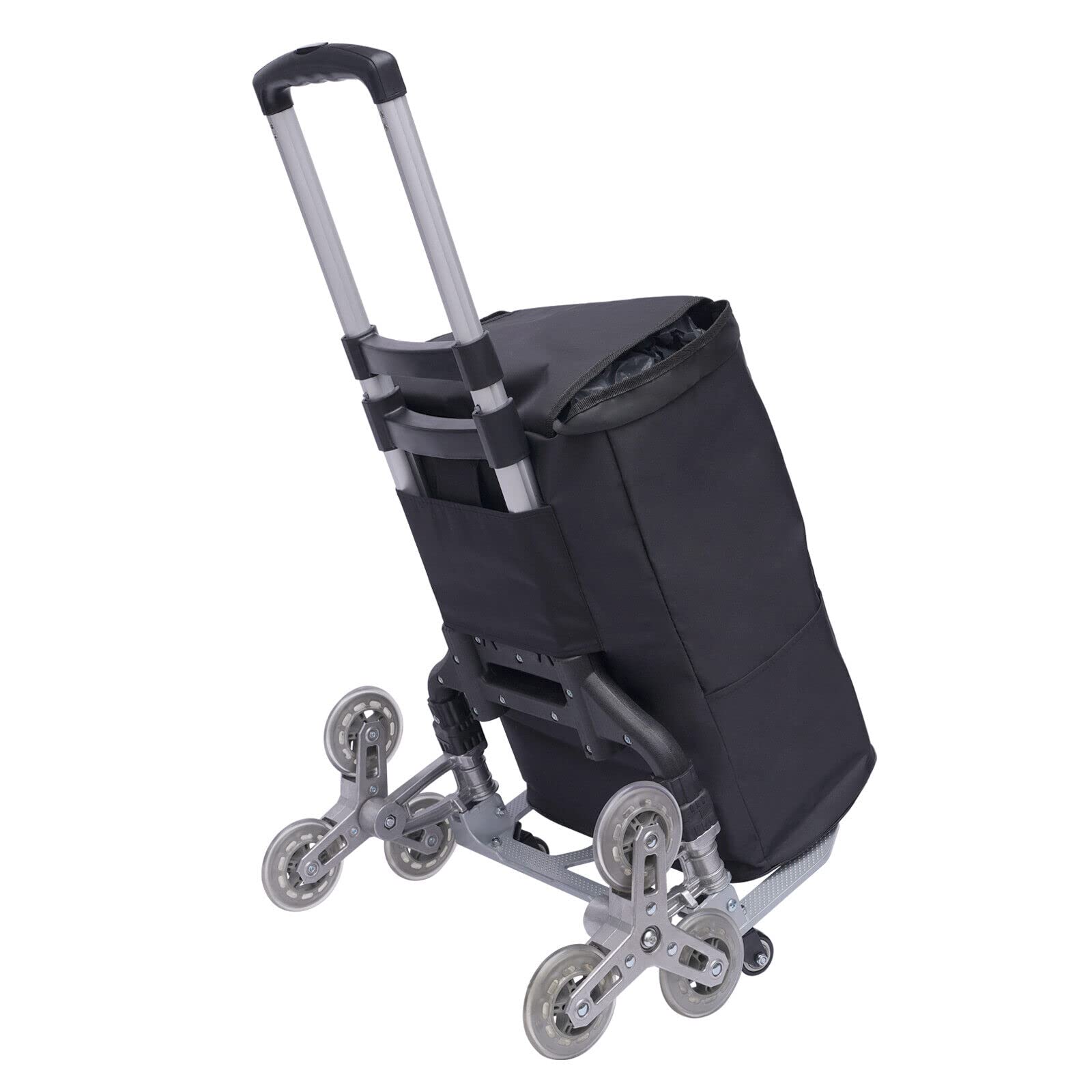 SHZICMY Aluminiowy wózek transportowy, składany, 6 kół, wózek transportowy, wózek schodowy, wózek transportowy do układania w stos, wózek transportowy do 165 lbs