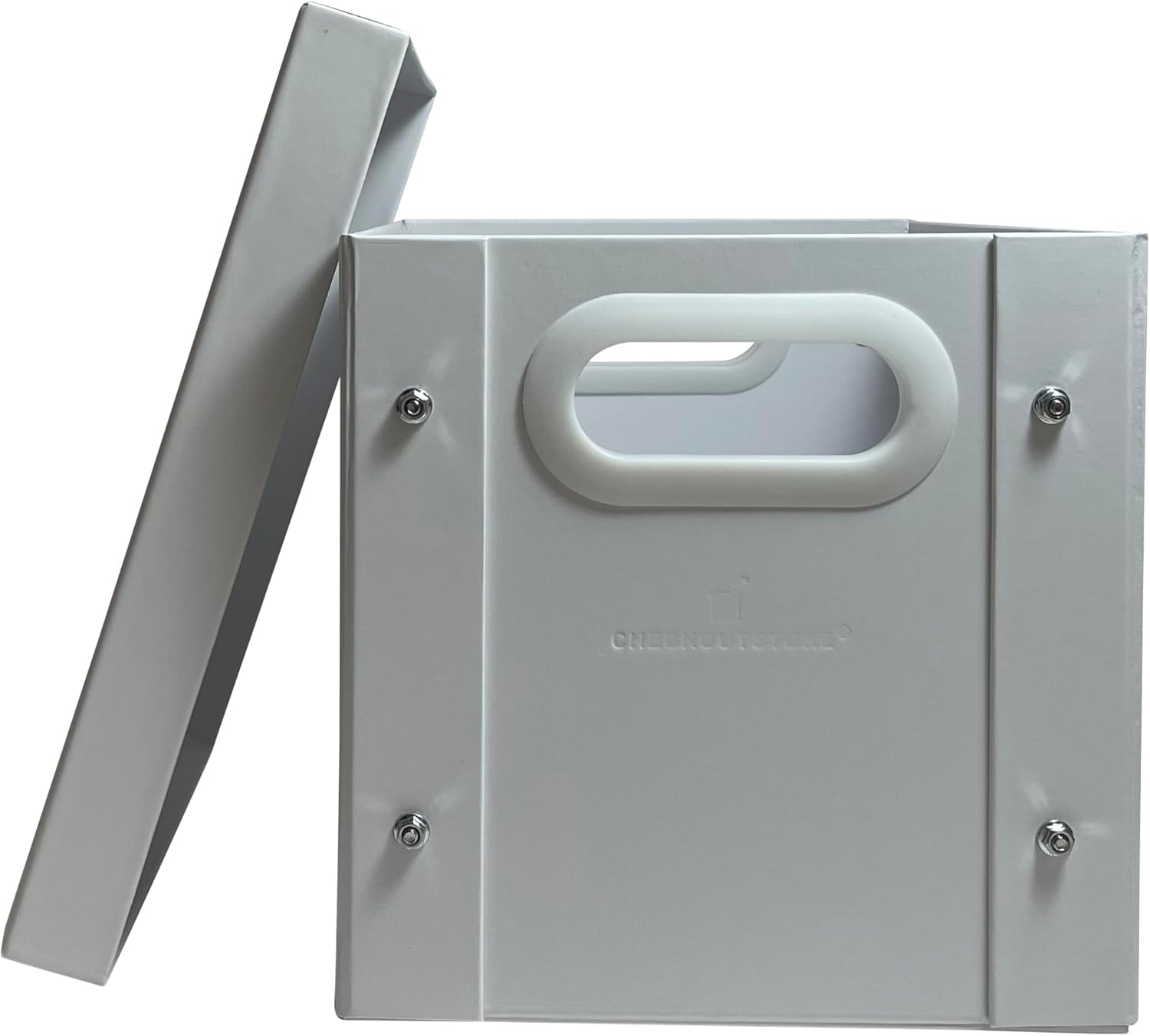 CheckOutStore 2 White 7" Vinyl Record 45 RPM Storage Box