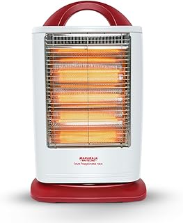 Maharaja Whiteline Lava Neo 1200-Watts Halogen Heater (White and Red)